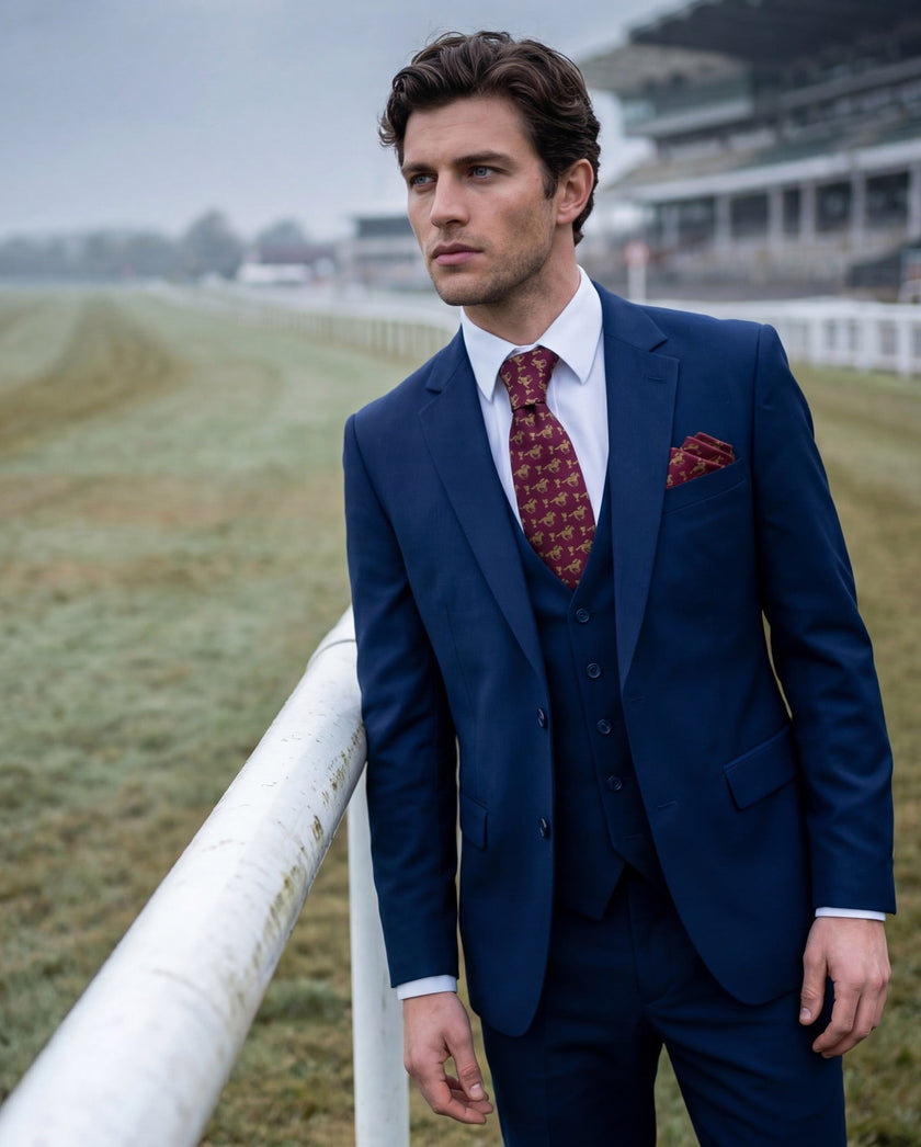 ‘GOLD CUP’ Horse Racing Silk Tie (Merlot) By Laura Jeanne