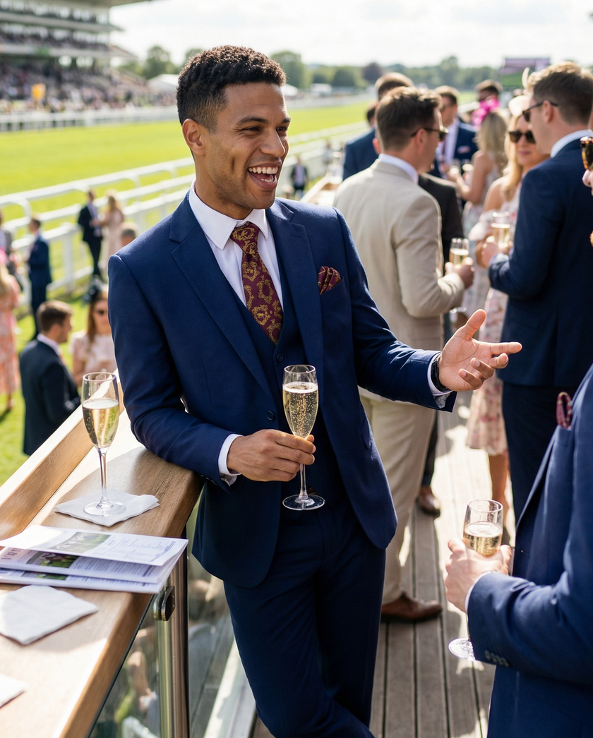 ‘CHELTENHAM’ Horse Racing Silk Tie (Aubergine) By Laura Jeanne