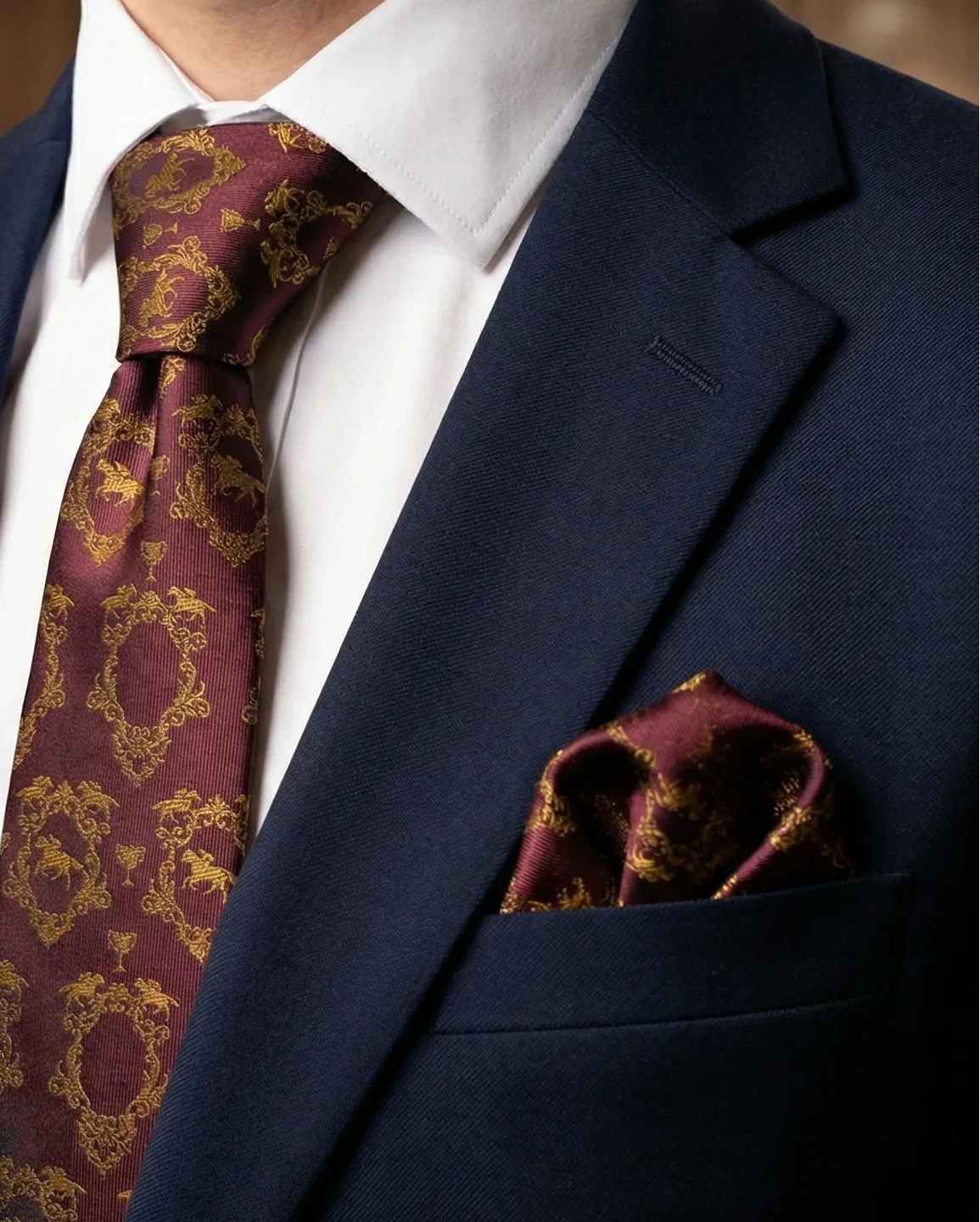 ‘CHELTENHAM’ Horse Racing Silk Tie (Aubergine) By Laura Jeanne - LAURA JEANNE