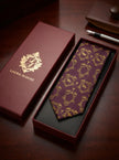 ‘CHELTENHAM’ Horse Racing Silk Tie (Aubergine) By Laura Jeanne - LAURA JEANNE