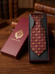 ‘GOLD CUP’ Horse Racing Silk Tie (Merlot) By Laura Jeanne - LAURA JEANNE