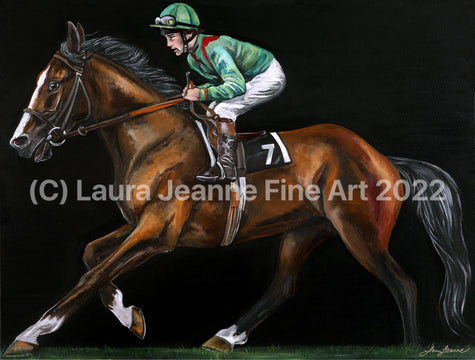 Limited Edition, ‘SHERGAR’ By Laura Jeanne A2 Size Giclée Prints (42.0 x 59.4cm). - LAURA JEANNE