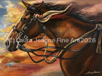 Limited Edition, ‘WAR HORSE’ By Laura Jeanne A2 Size Giclée Prints (42.0 x 59.4cm). - LAURA JEANNE