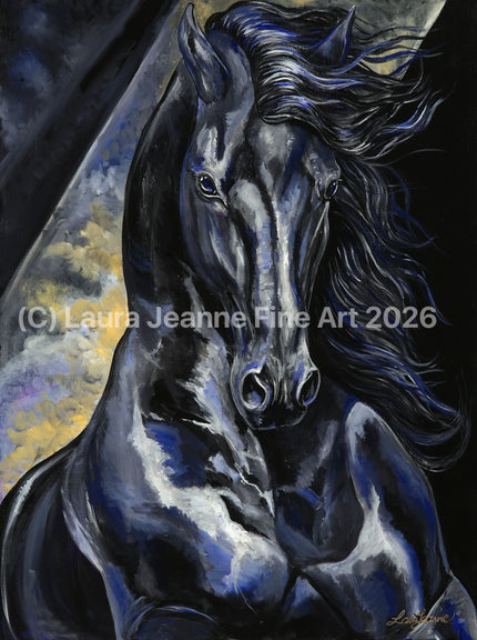 Limited Edition, ‘MIDNIGHT STORM’ By Laura Jeanne A2 Size Giclée Prints (42.0 x 59.4cm). - LAURA JEANNE