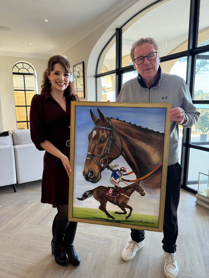 Limited Edition, ‘THE JUKEBOX MAN- KING GEORGE VI CHASE WINNER 2025’ (Original Painted for Harry Redknapp) By Laura Jeanne A2 Size Giclée Prints (42.0 x 59.4cm).