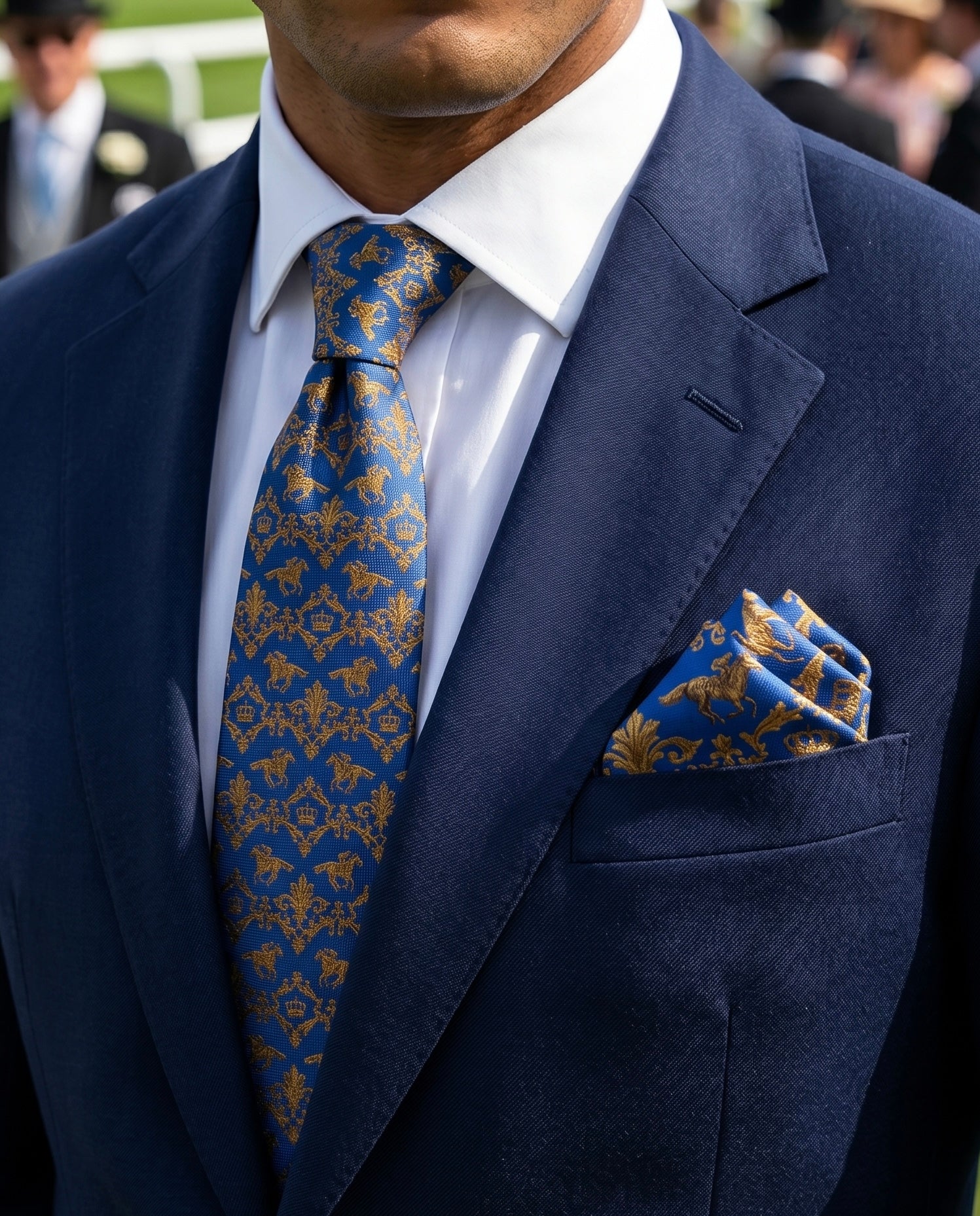'EPSOM’ Horse Racing Silk Tie (Royal Blue) By Laura Jeanne.