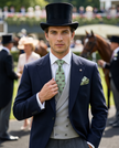 ‘NEWBURY’ Horse Racing Silk Tie (Light Green) By Laura Jeanne.