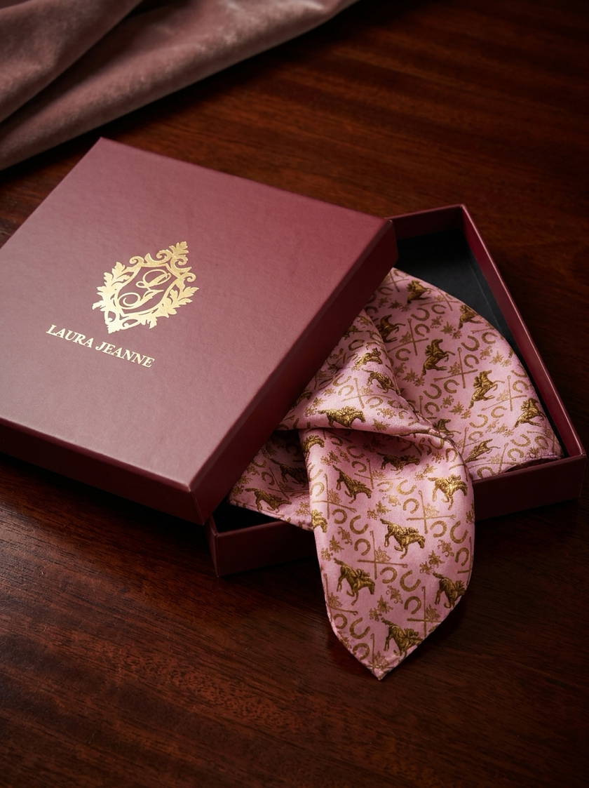 ***SOLD OUT- PRE-ORDER NOW!*** SANDOWN’ Silk Pocket Square (Light Pink) By Laura Jeanne. (ETA: Week of 22nd June)