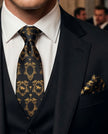 ‘KEMPTON’ Horse Racing Silk Tie (Black) By Laura Jeanne.