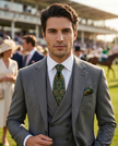 ‘GOODWOOD’ Horse Racing Silk Tie (Green) By Laura Jeanne.