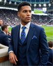 ‘CHAMPION’ Football Silk Tie (Royal Blue) By Laura Jeanne.