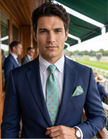 ‘BRIGHTON’ Horse Racing Silk Tie (Turquoise) By Laura Jeanne.