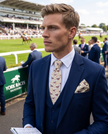‘YORK’ Horse Racing Silk Tie (Cream Lemon) By Laura Jeanne.
