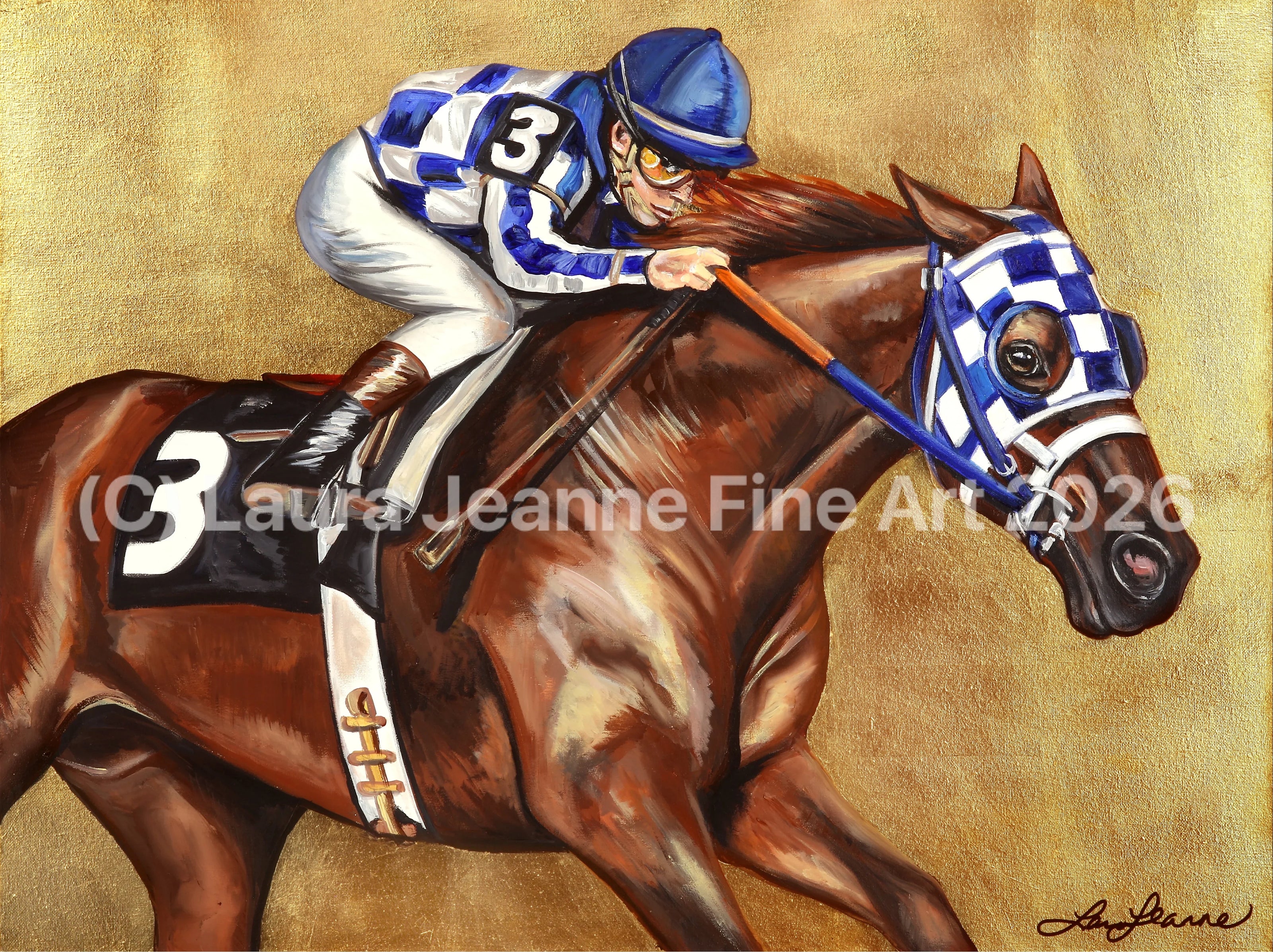 Limited Edition, ‘SECRETARIAT’ By Laura Jeanne A2 Size Giclée Prints (42.0 x 59.4cm) - LAURA JEANNE