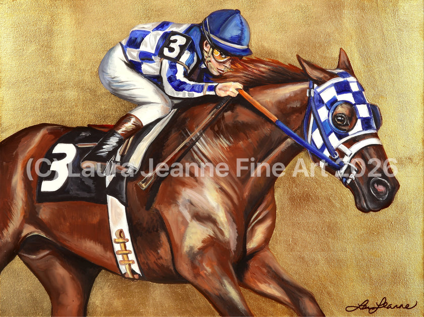 Limited Edition, ‘SECRETARIAT’ By Laura Jeanne A2 Size Giclée Prints (42.0 x 59.4cm) - LAURA JEANNE