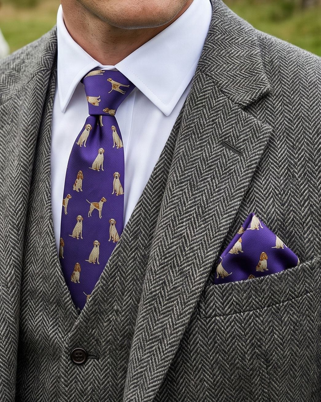 HOUND' Country Collection Silk Tie (Indigo) By Laura Jeanne