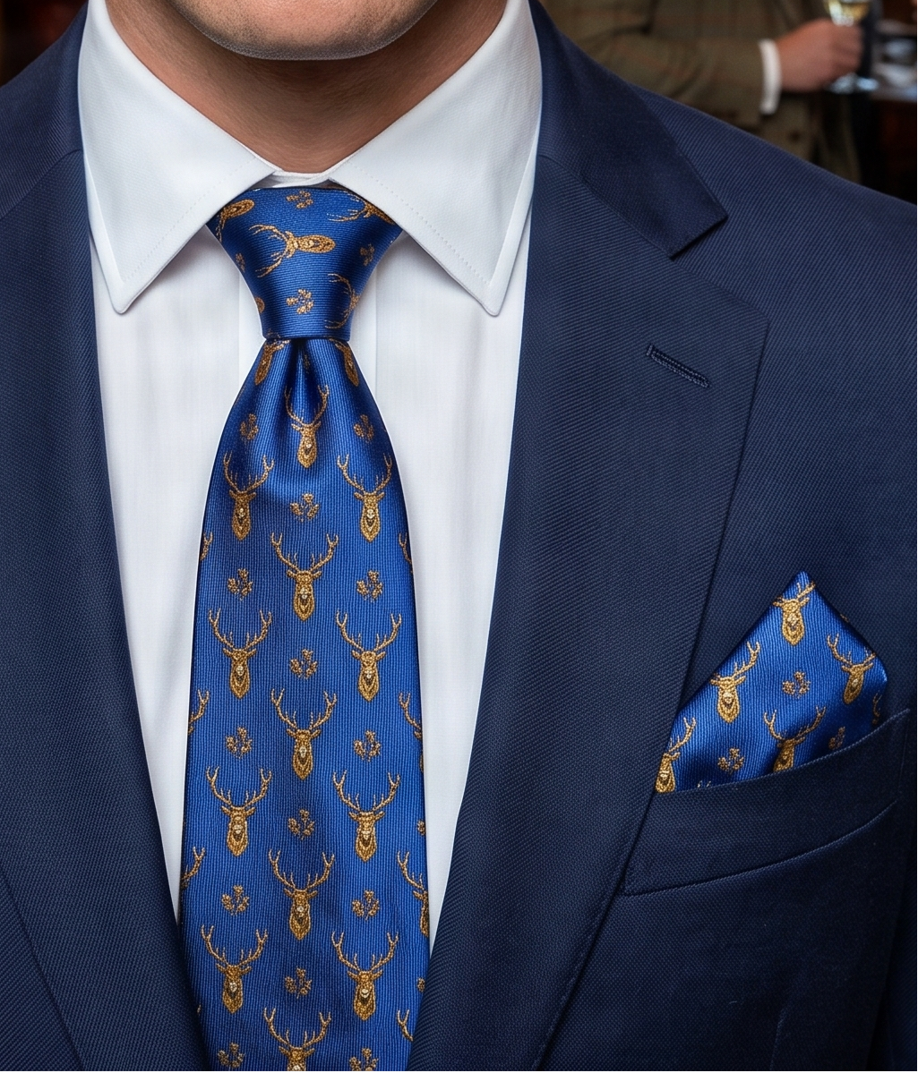 MONARCH' Country Collection Silk Tie (Royal Blue) By Laura Jeanne