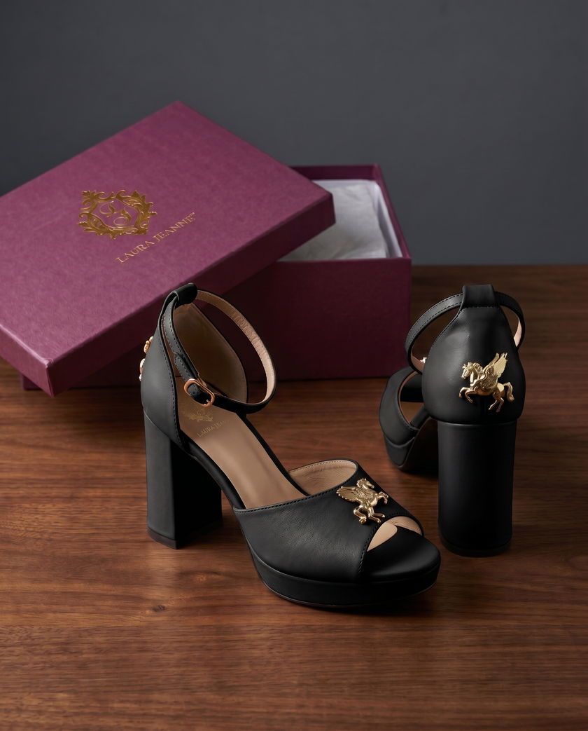 ** PRE ORDER! ** 'PEGASUS' Platform Leather Shoes. Exclusively Designed By Laura Jeanne. ENJOY 20% OFF FOR 2 WEEKS ONLY WITH CODE 'LJ20' Expected Delivery: Mid- End September (Estimate only)