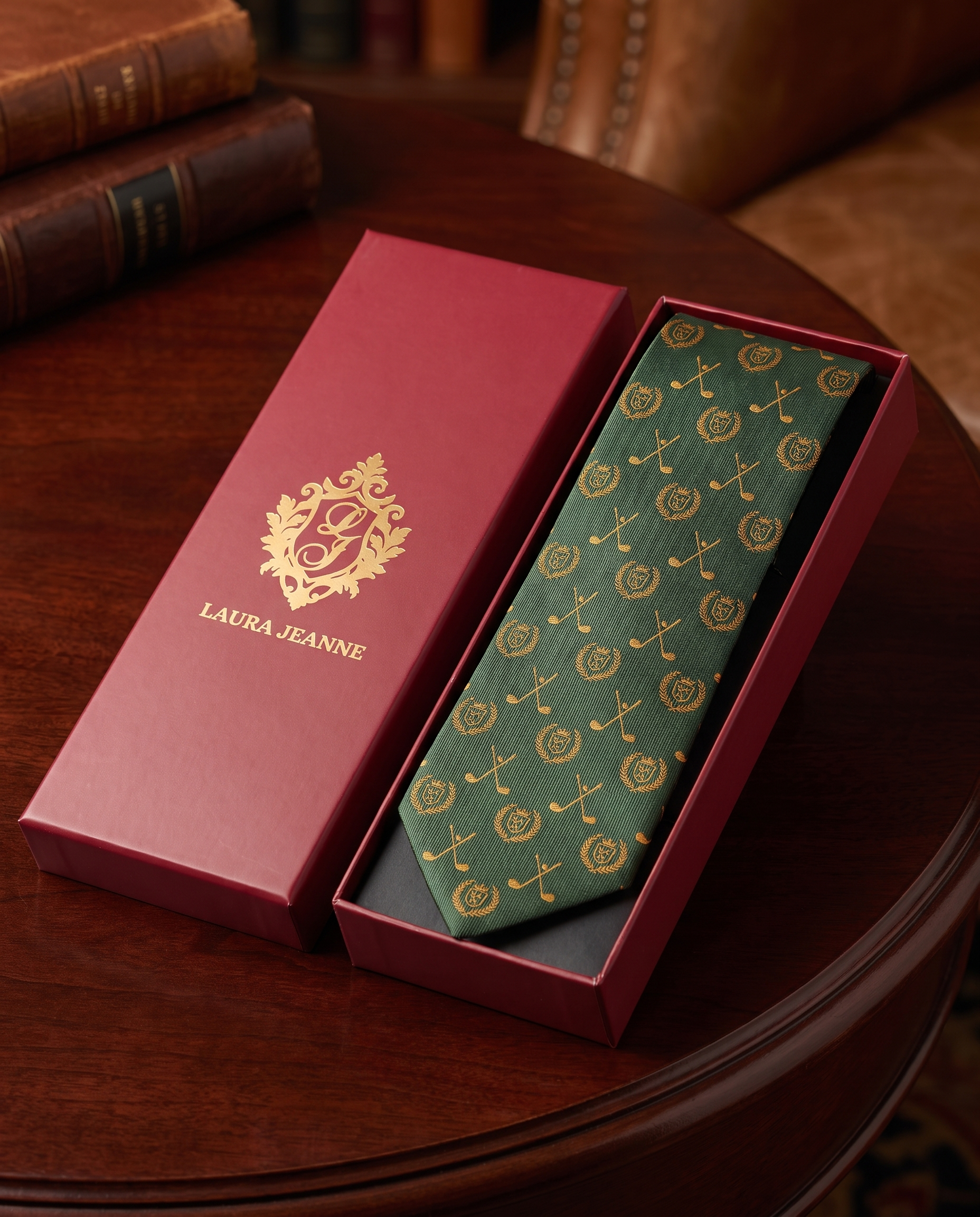 ‘FAIRWAY’ Golf Silk Tie (Green) By Laura Jeanne.