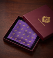 'HONEY BEE' Country Collection Silk Pocket Square (Purple) By Laura Jeanne