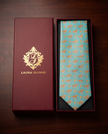 ‘BRIGHTON’ Horse Racing Silk Tie (Turquoise) By Laura Jeanne.