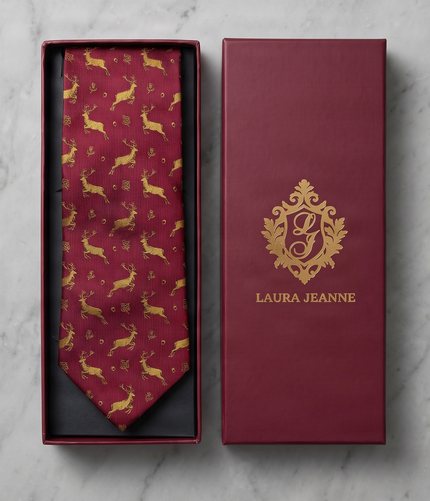 'STAG' Country Collection Silk Tie (Red) By Laura Jeanne